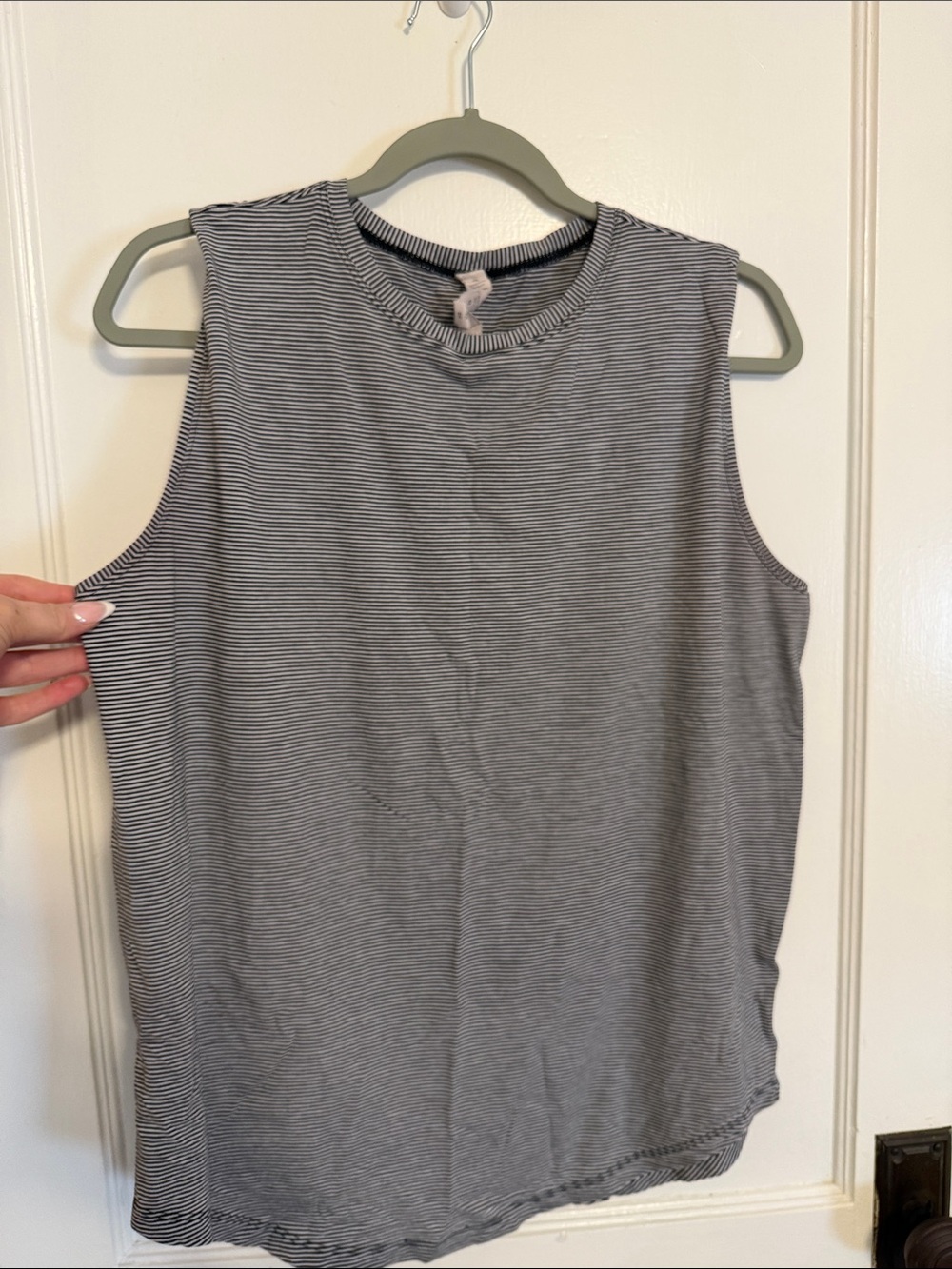 lululemon athletica Gray Striped Sleeveless Tank